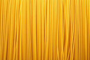 AI generated Raw spaghetti pasta as background, top view photo