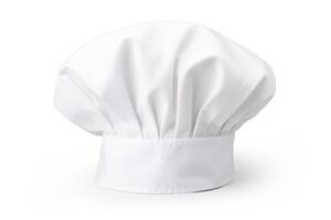 AI generated Isolated white chef's hat on white background photo