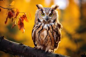 AI generated Curious Owl on Branch photo