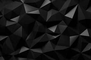 AI generated Chaotic black low poly surface computer generated abstract background photo