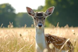 AI generated Graceful Deer in Meadow photo