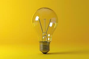 AI generated an electric bulb on a yellow background photo