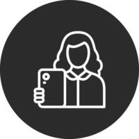 Woman Taking Selfie Vector Icon