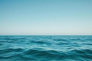 ai generado un plano y suave agua ola con azul cielo terminado eso foto