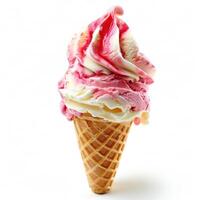 AI generated tasty ice cream isolated on white photo
