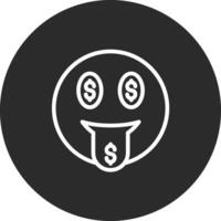 dinero boca cara vector icono