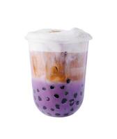 Bubble milk tea with tapioca balls photo