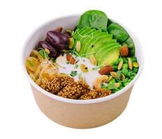 bowl with avocado, beans and onions photo