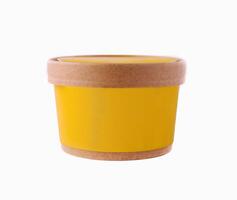 Ice Cream in paper cup on White Background photo