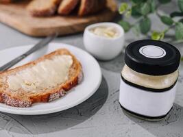 Tasty bread with truffle paste photo