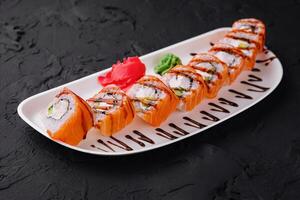 Sushi roll philadelphia with salmon photo