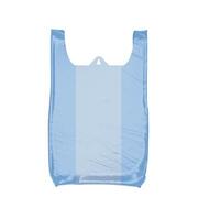 blue plastic bag isolated on white background photo