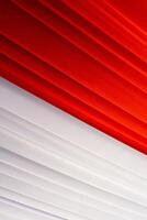 Indonesia bandera para independencia día de Indonesia con rojo y blanco color. rojo color es representar de valiente y blanco color es representar de santo foto