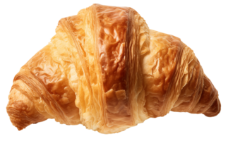 ai gerado saboroso fresco croissant pão em uma transparente fundo png