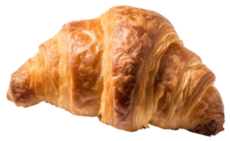 ai généré savoureux Frais croissant pain sur une transparent Contexte png