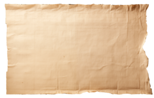 AI generated Old sheet of papyrus in a detailed form on a transparent background png