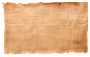 ai generiert alt Blatt von Papyrus im ein detailliert bilden auf ein transparent Hintergrund png