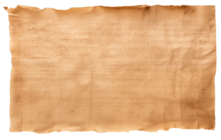 AI generated Old sheet of papyrus in a detailed form on a transparent background png