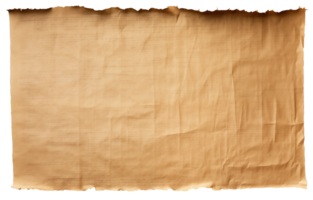 AI generated Old sheet of papyrus in a detailed form on a transparent background png