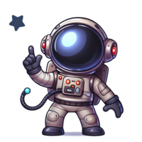 AI generated astronaut in cartoon style on transparent background png