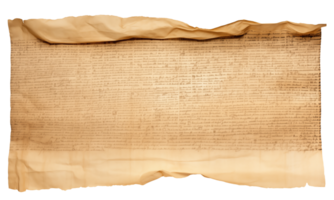 AI generated Old sheet of papyrus in a detailed form on a transparent background png