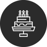 icono de vector de pastel de cumpleaños