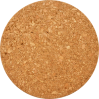 Empty round cork coaster. Top view image. png