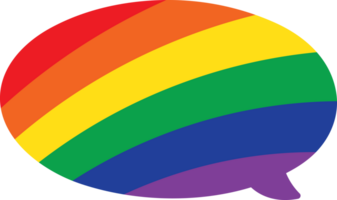 Rainbow colored speech bubble flat icon. LGBTQI concept. png