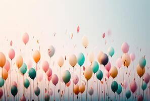 AI generated Colorful vivid balloons background photo