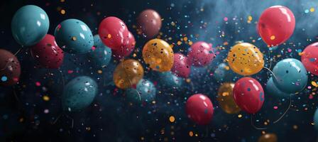 AI generated Colorful vivid balloons background photo