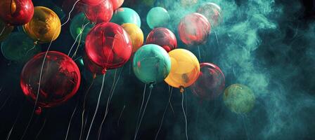 AI generated Colorful vivid balloons background photo