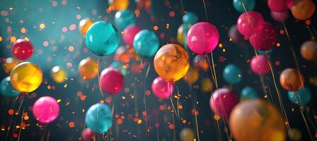 AI generated Colorful vivid balloons background photo