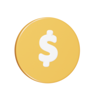 renderização 3d do ícone do dólar png