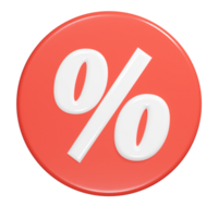 Percent icon 3d render png