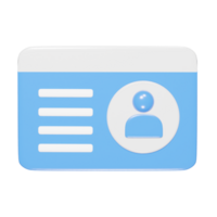 Id card icon 3d render png