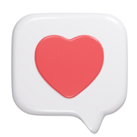 Heart icon 3d render png