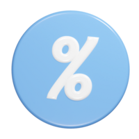 Percent icon 3d render png