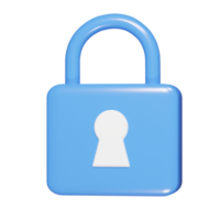 Lock icon 3d render png