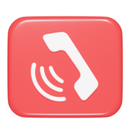 Telefono icona interpretazione 3d trasparente illustrazione elemento png