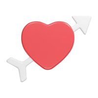 cuore icona 3d rendere png