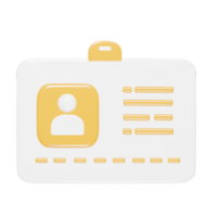 Id card icon 3d render png