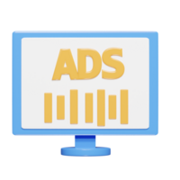 Ads icon 3d render png