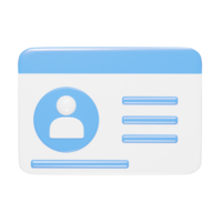 Id card icon 3d render png