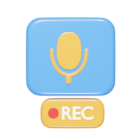 Voice icon 3d render png