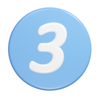 Top 3 icon 3d render png