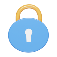 Lock icon 3d render png