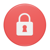 Lock icon 3d render png