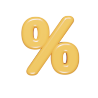 Percent icon 3d render png