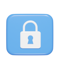 Lock icon 3d render png