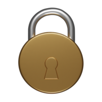 Lock icon 3d render png